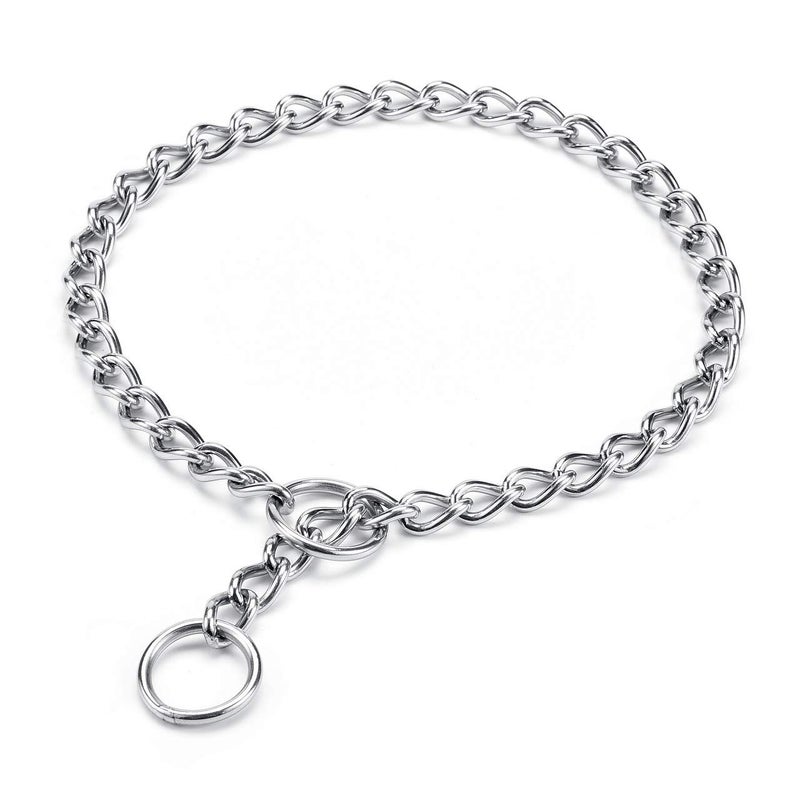 Mogoko Stainless Steel Dog Choke Chain Collar, Puppy Metal P Chain Slip Collar Pet Training Walking Choker(3.0mm;20.0 Inch) - Image 1
